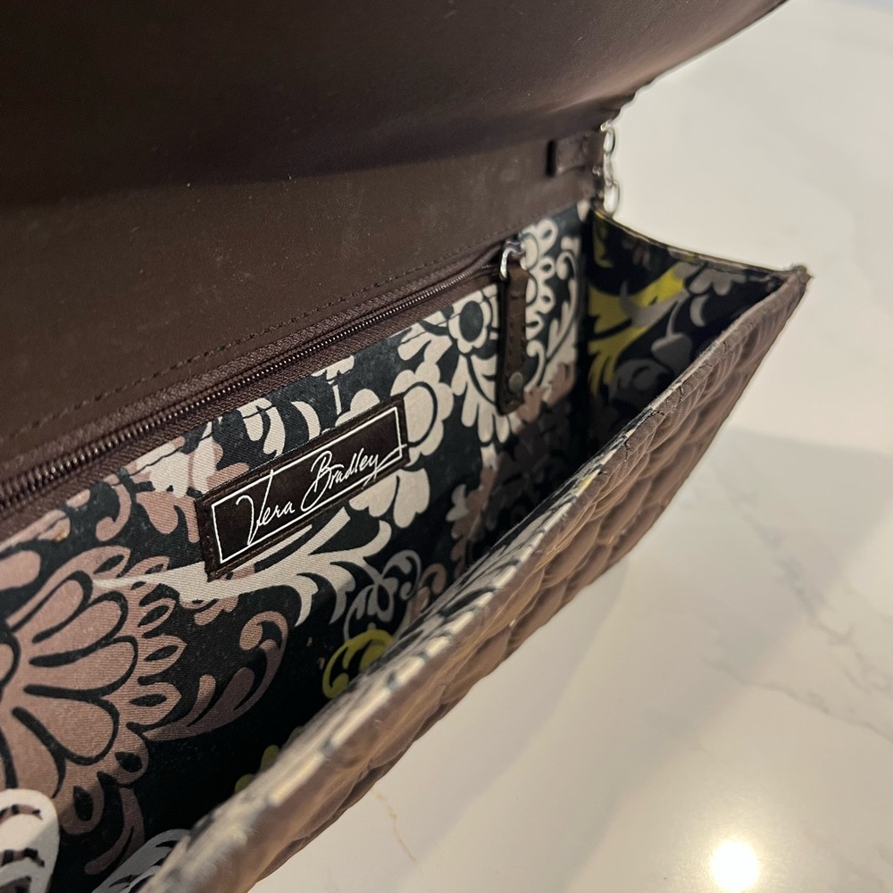 Vera Bradley Dazzle Clutch Espresso Quilted Clutch‎ - Picture 4 of 7
